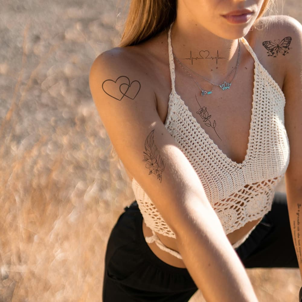 Tatouage éphémère pour femme idée de tatouages en pack de plusieurs tattoos