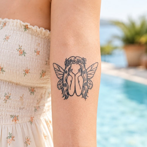 Tatouage fee fleur femme