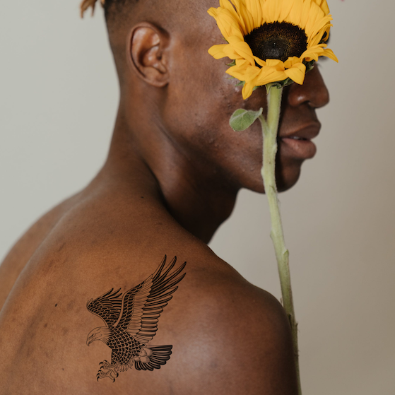 Tatuajes Temporales para niños, tatuaje de águila, flor, estrella