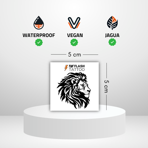 Tatouage temporaire lion réaliste et longue durée jusqu'à 2 semaines