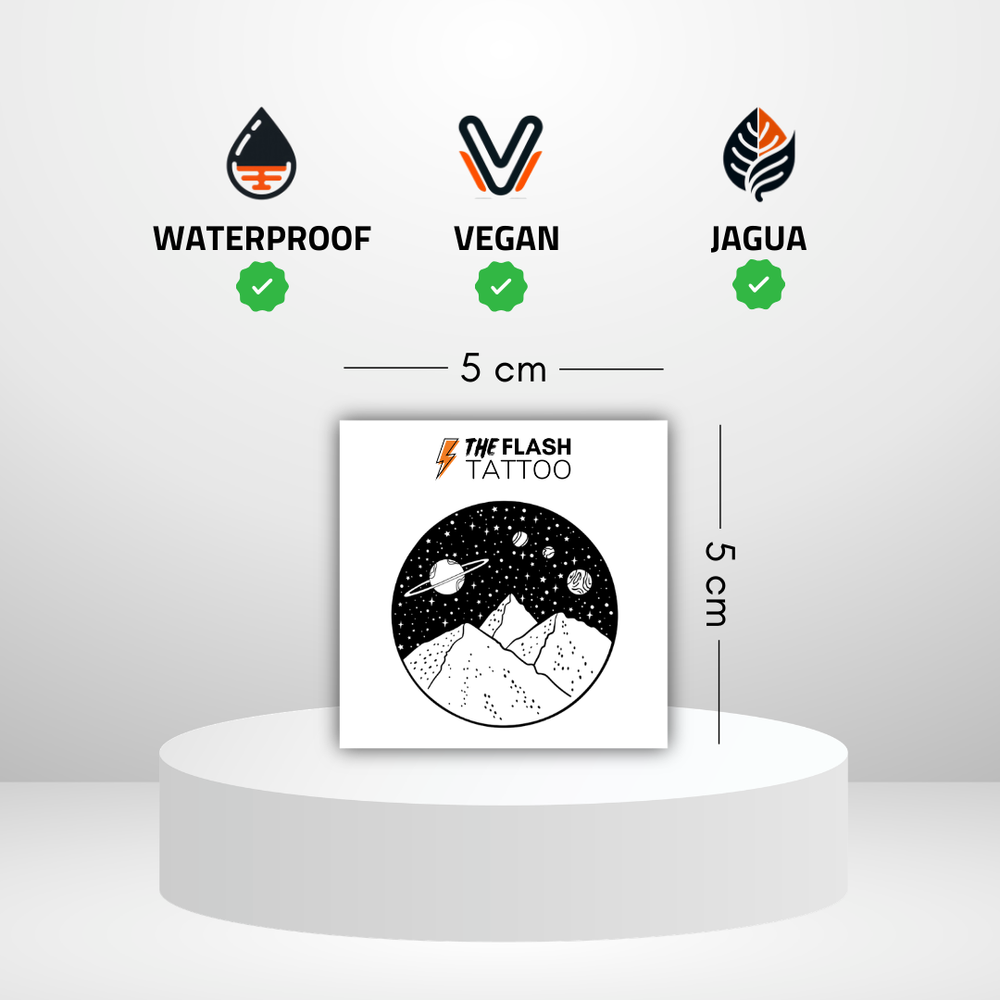 Tatouage ephemere montagne paysage