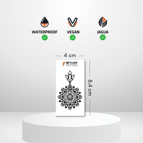 Tatouage ephemere rosace ornemental