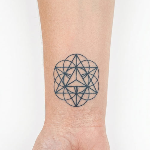 Tatouage ephemere metatron symbole geometrique