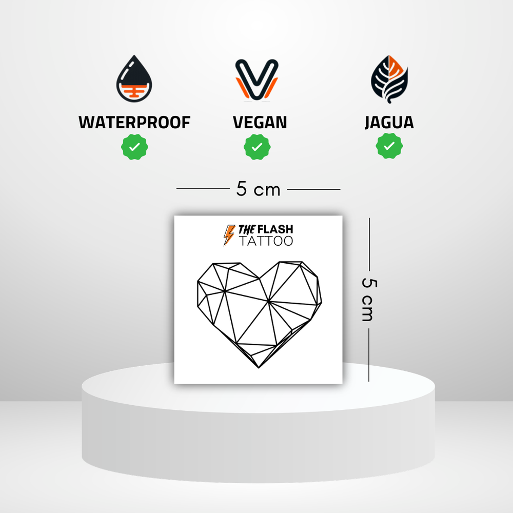 Tatouage ephemere coeur minimaliste effet vrai tattoo longue durée