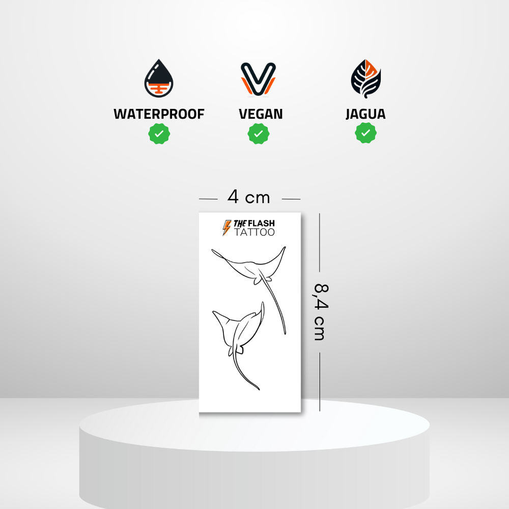 Tatouage ephemere raie manta réaliste qui dure deux semaines à l'encre de jagua